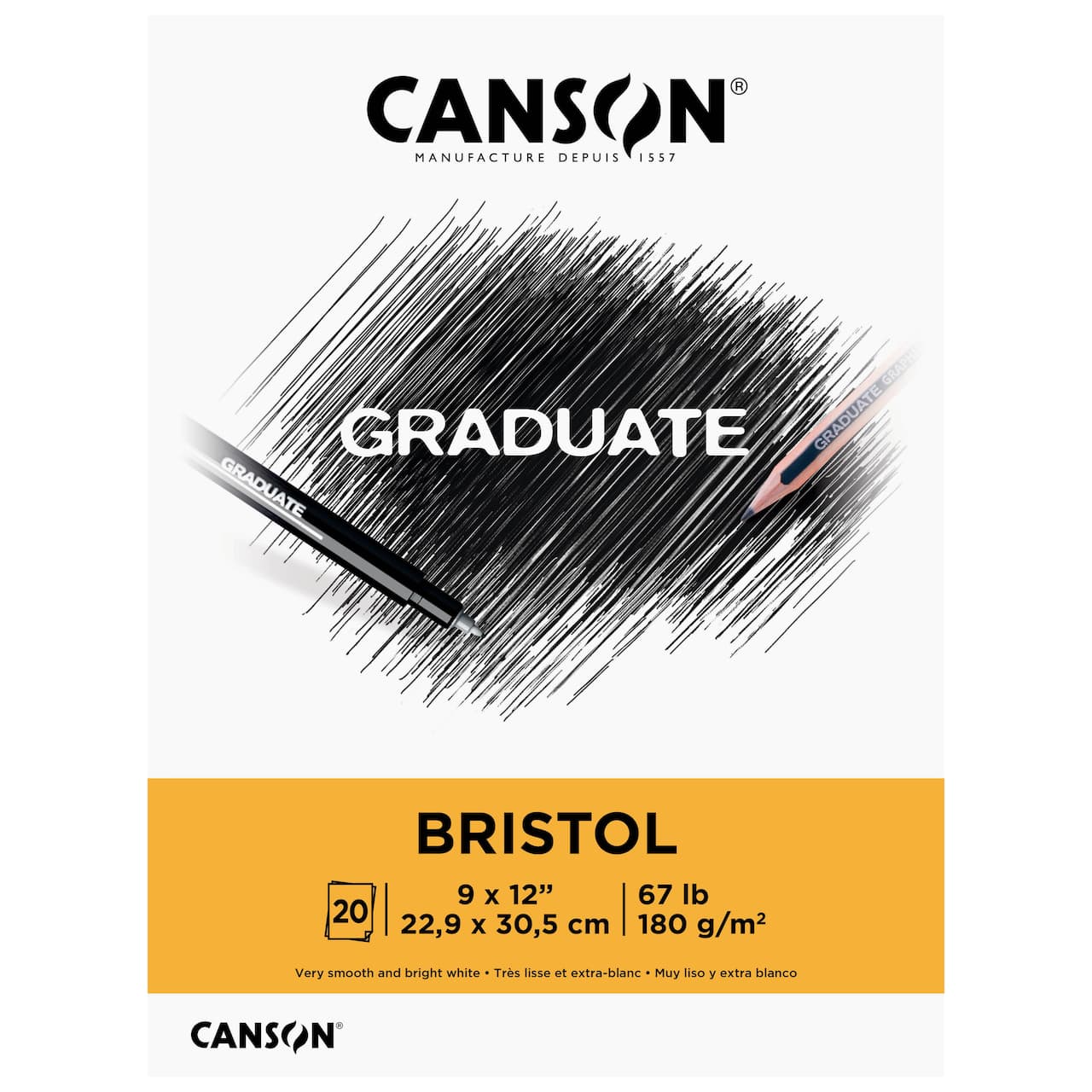 Canson&#xAE; Graduate Foldover Bristol Pad, 9&#x22; x 12&#x22;
